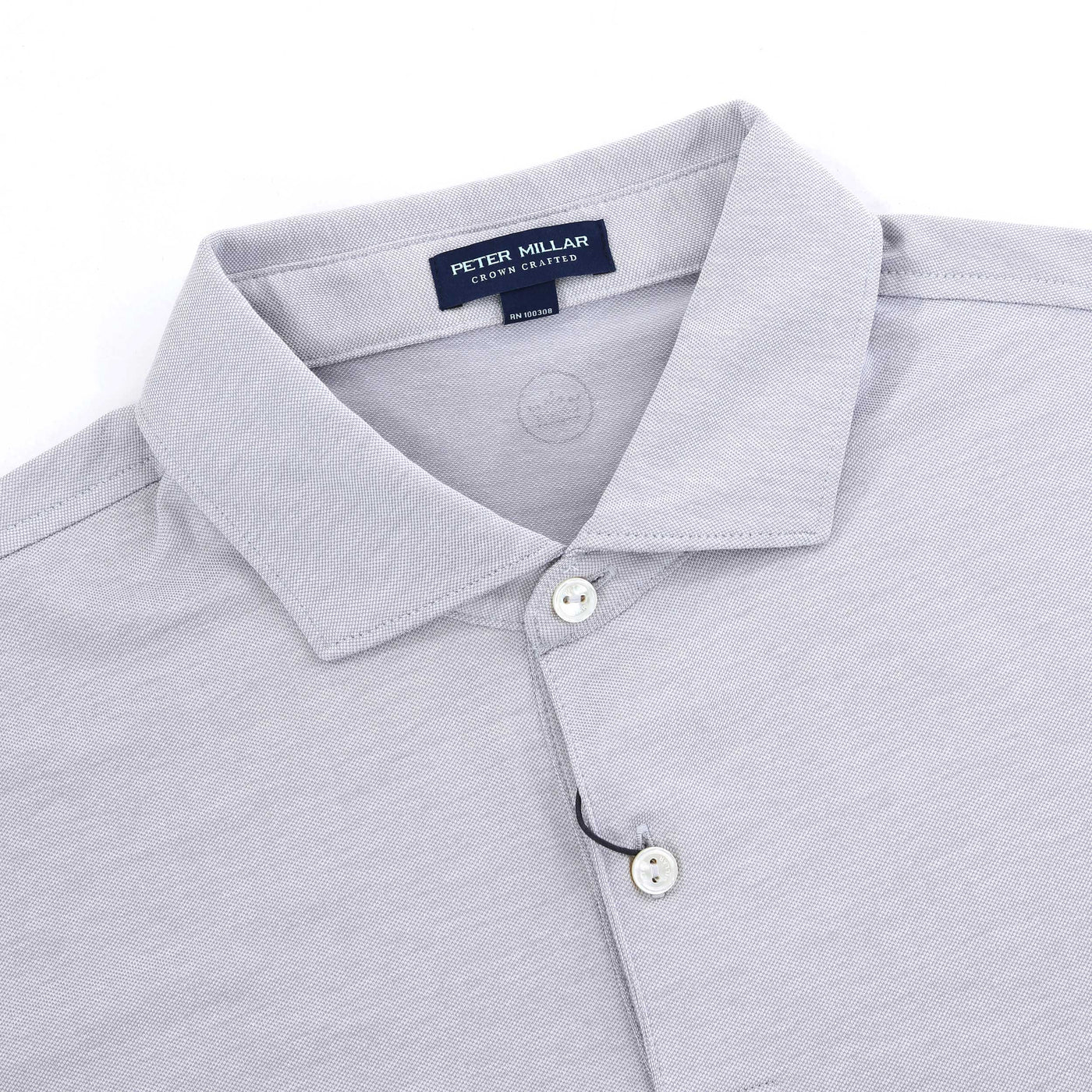 Peter Millar Albatross Polo Shirt in Gale Grey Collar