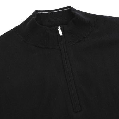 Peter Millar Autumn Crest 1/4 Zip Knitwear in Black Placket