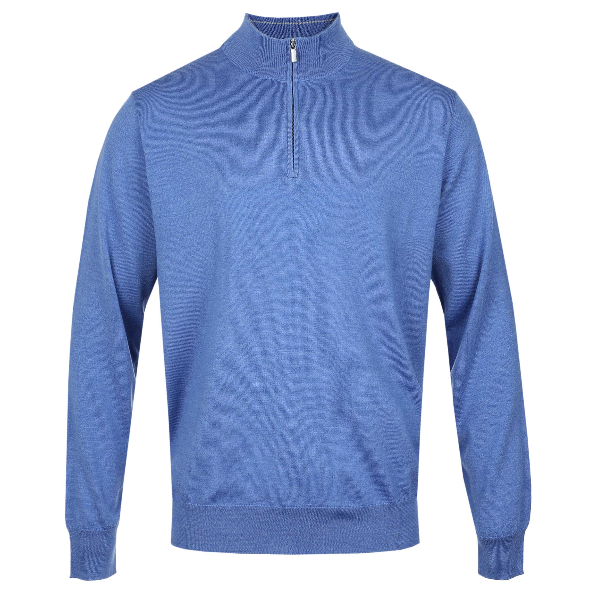 Peter Millar Autumn Crest 1/4 Zip Knitwear in Evening Tide Blue
