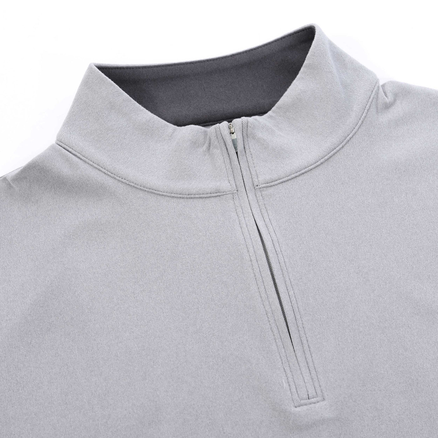 Peter Millar Performance 1/4 Zip Sweatshirt in Gale Grey Placket