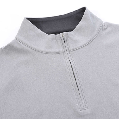 Peter Millar Performance 1/4 Zip Sweatshirt in Gale Grey Placket