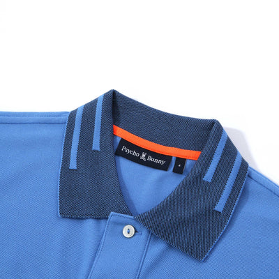 Psycho Bunny Chester Pique Polo Shirt in Mountain Sky Collar