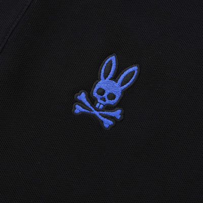 Psycho Bunny Posen Matte Pique Polo Shirt in Black Logo