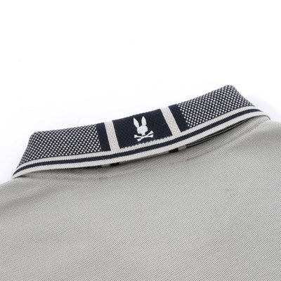 Psycho Bunny The Bradford Pique Polo Shirt in Oyster Collar Logo