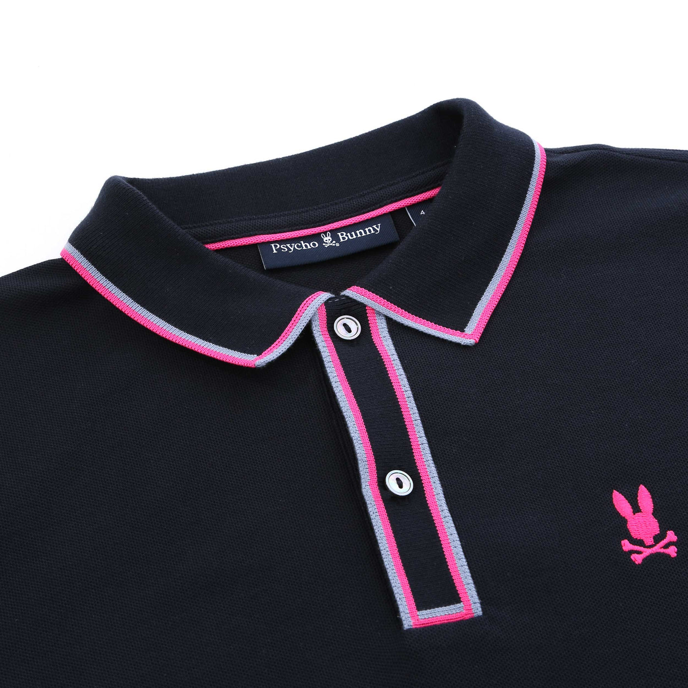 Psycho Bunny The Kent Pique Polo Shirt in Navy Placket