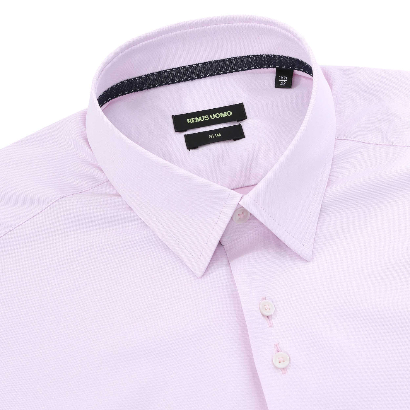 Remus Uomo 2 Way Stretch SS Shirt in Pink Collar