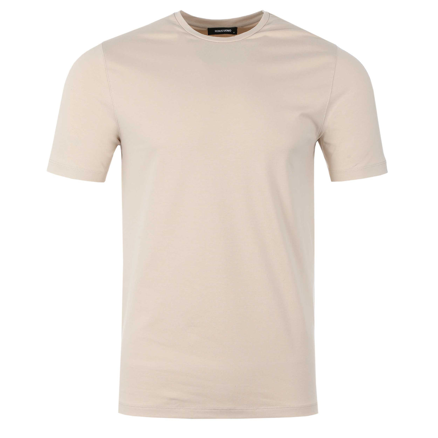 Remus Uomo Basic Crew Neck T Shirt in Stone