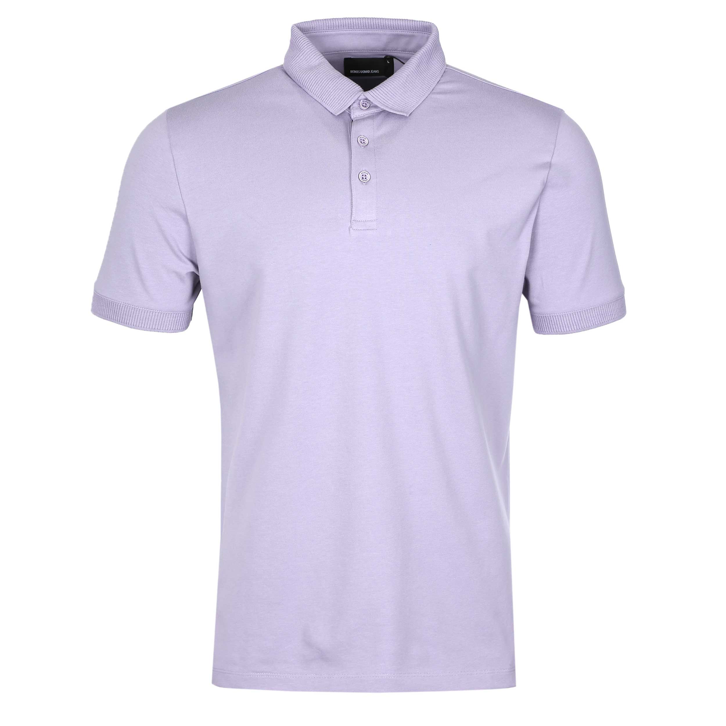Remus Uomo Basic Plain Polo Shirt in Lilac
