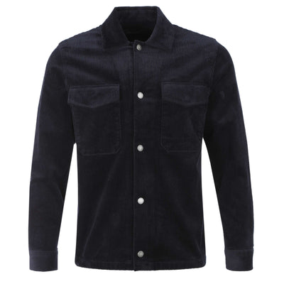 Remus Uomo Cord Shacket Overshirt in Navy