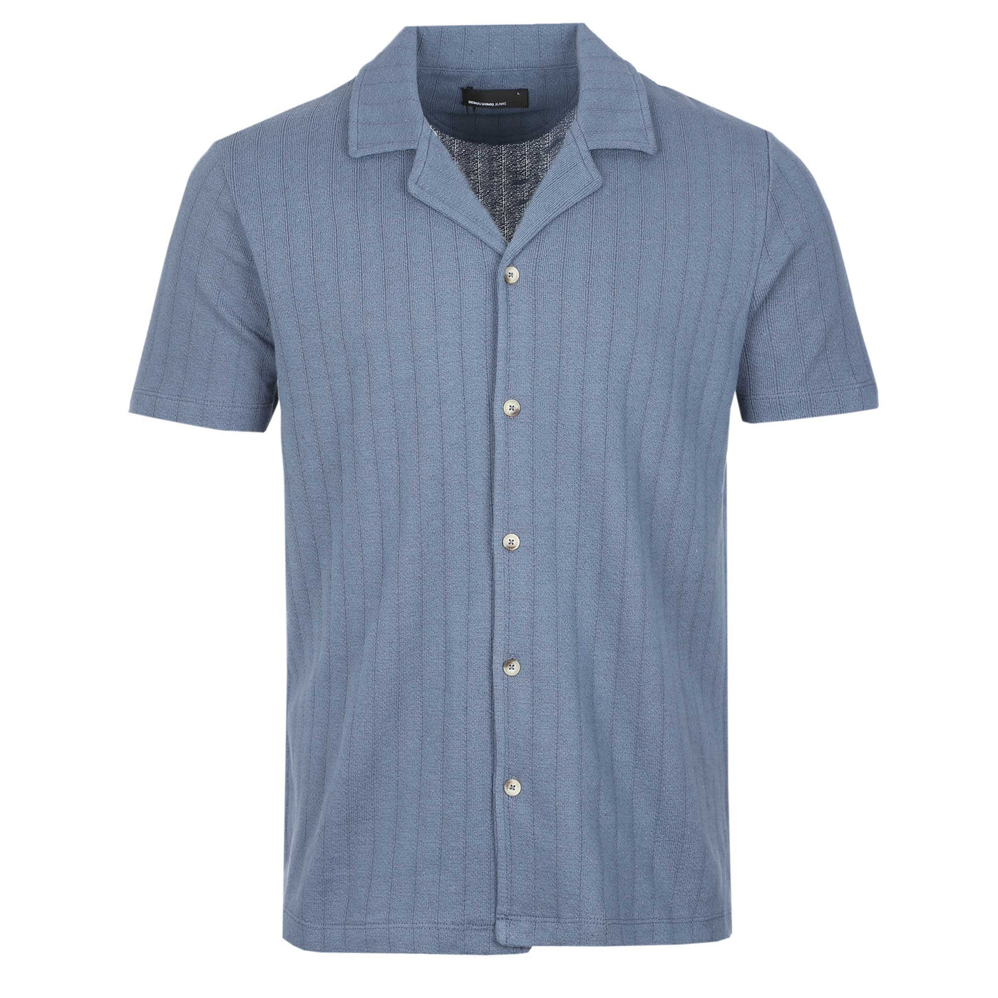 Remus Uomo Cuban Collar SS Shirt in Blue