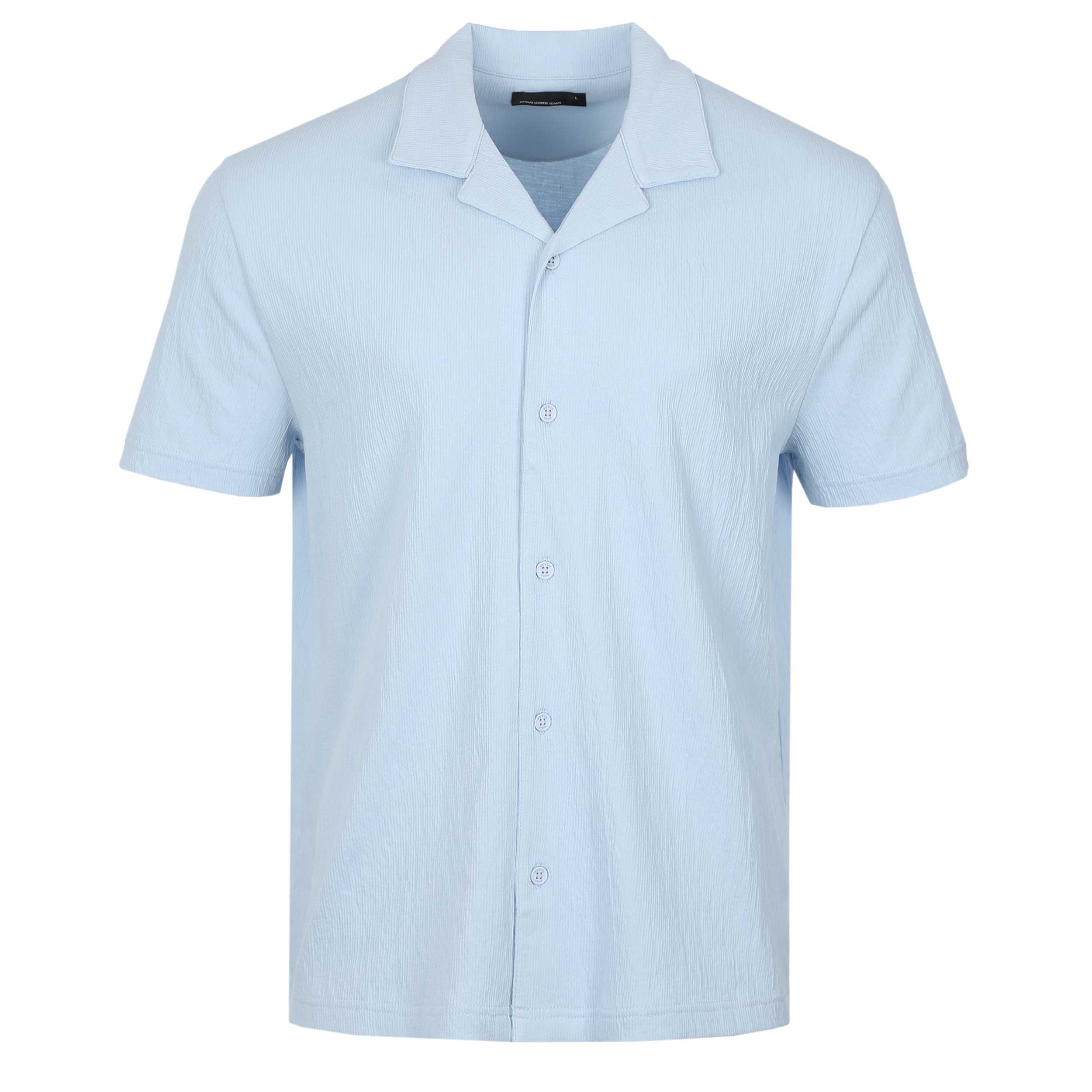 Remus Uomo Cuban Collar SS Shirt in Sky Blue