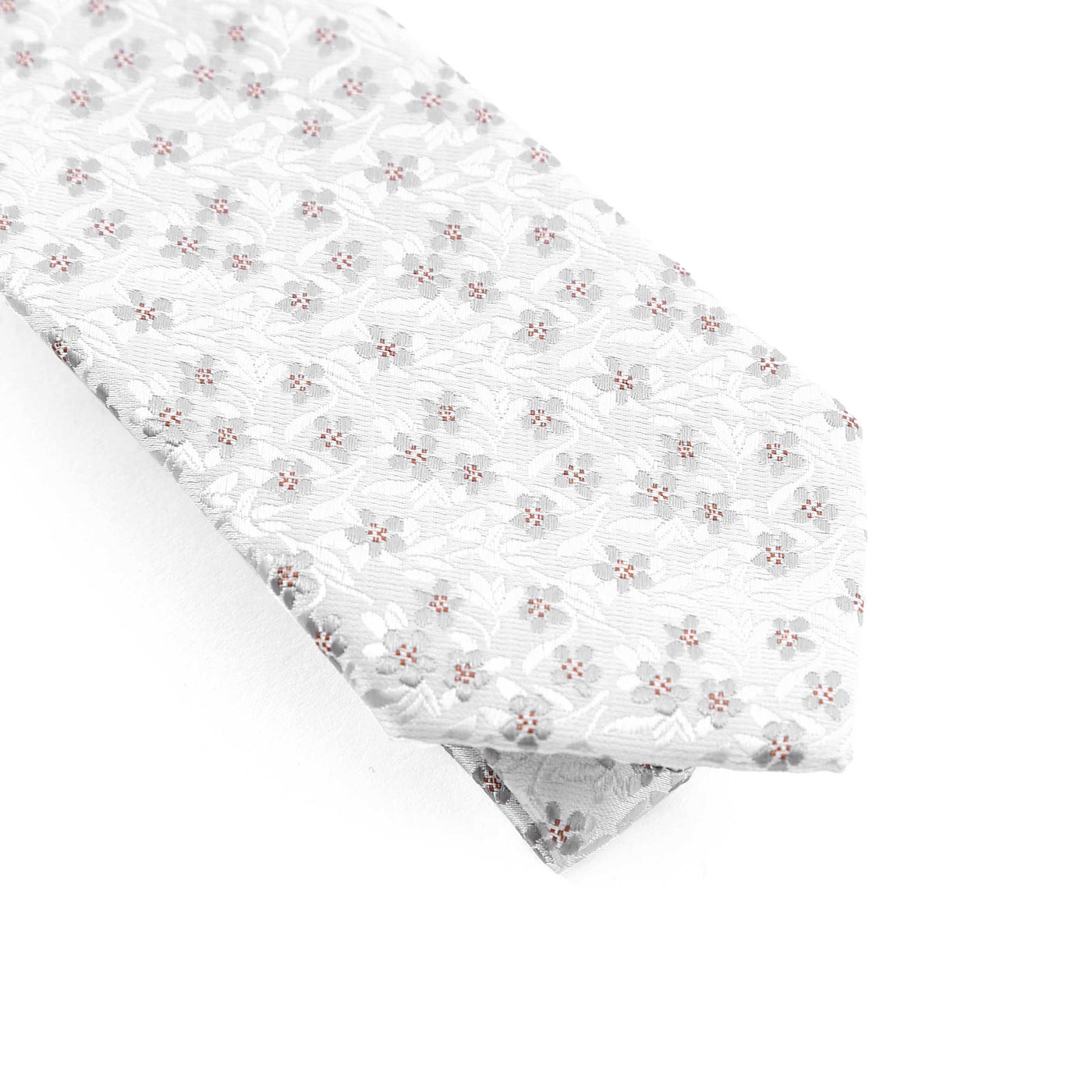 Remus Uomo Floral Tie & Hank Set in Silver Design