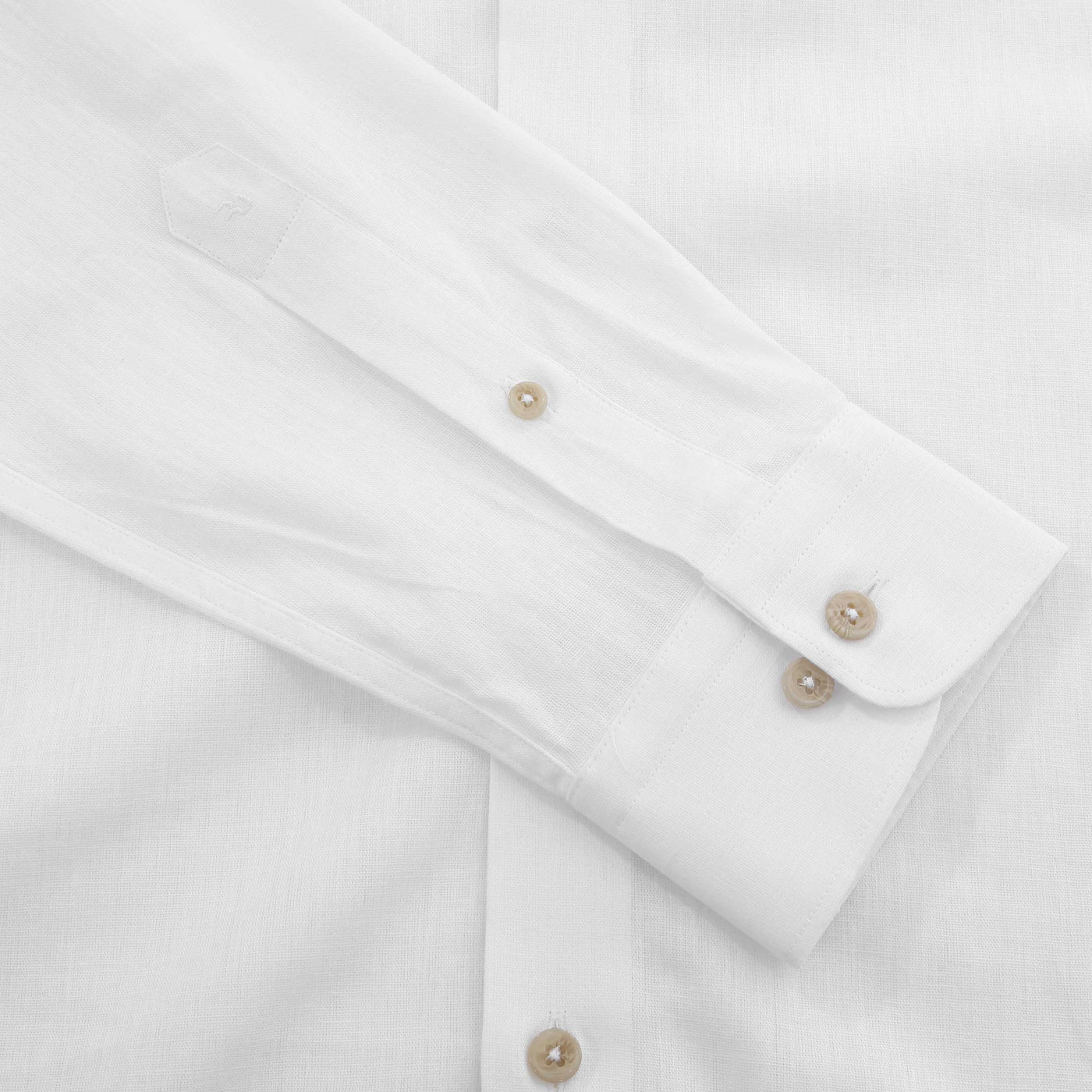 Remus Uomo Frank Linen Shirt in White Cuff