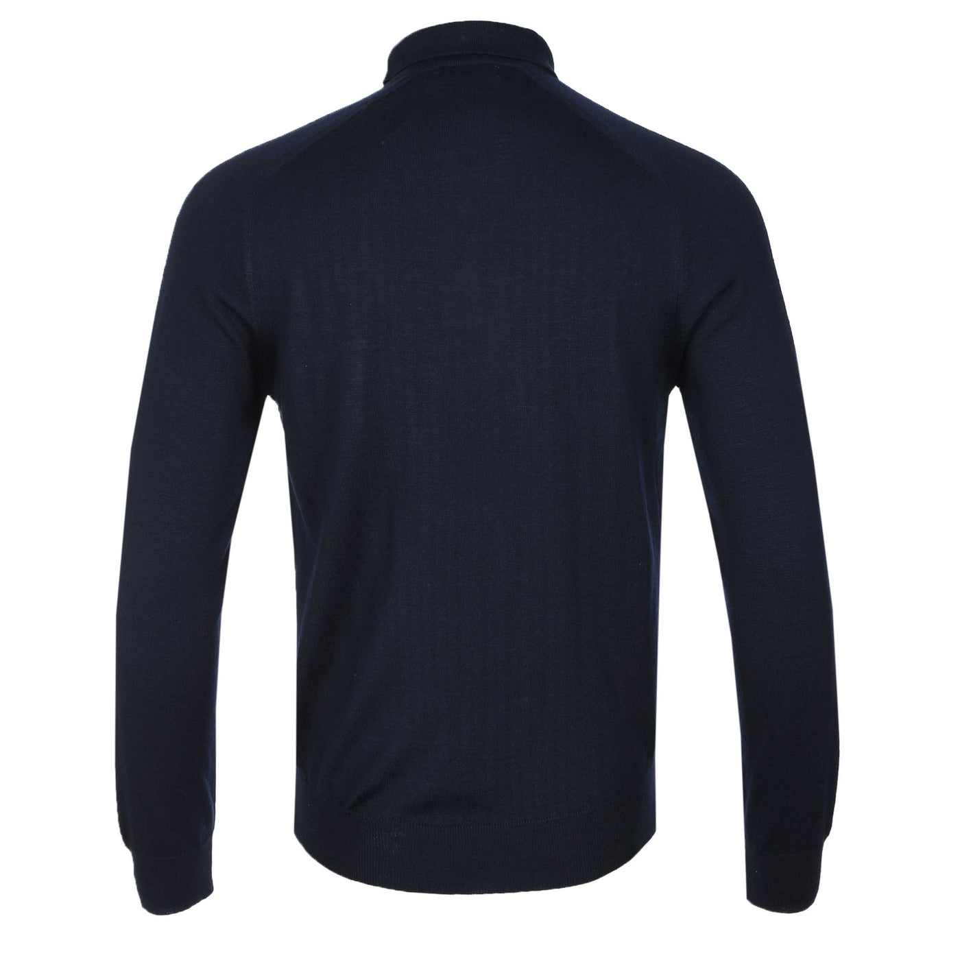 Remus Uomo Micro Grid Knitted Polo in Navy Back