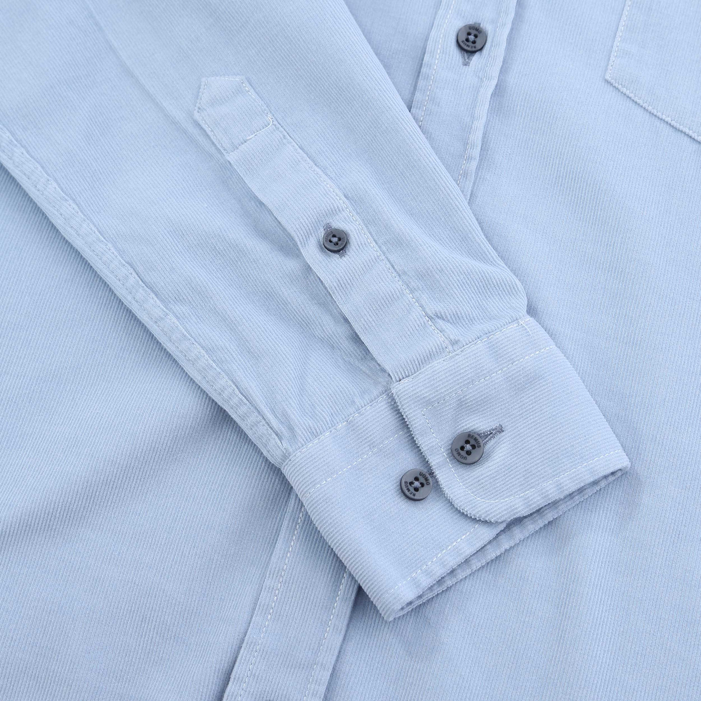 Remus Uomo Needle Cord Shirt in Sky Blue Cuff