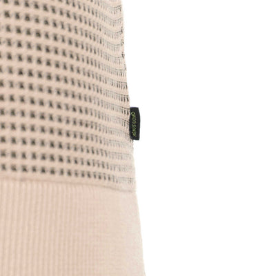 Remus Uomo Open Knitted Polo Shirt in Beige Logo Tab