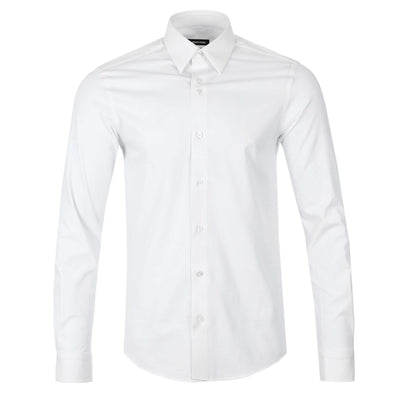 Remus Uomo Stretch Flannel Shirt in White