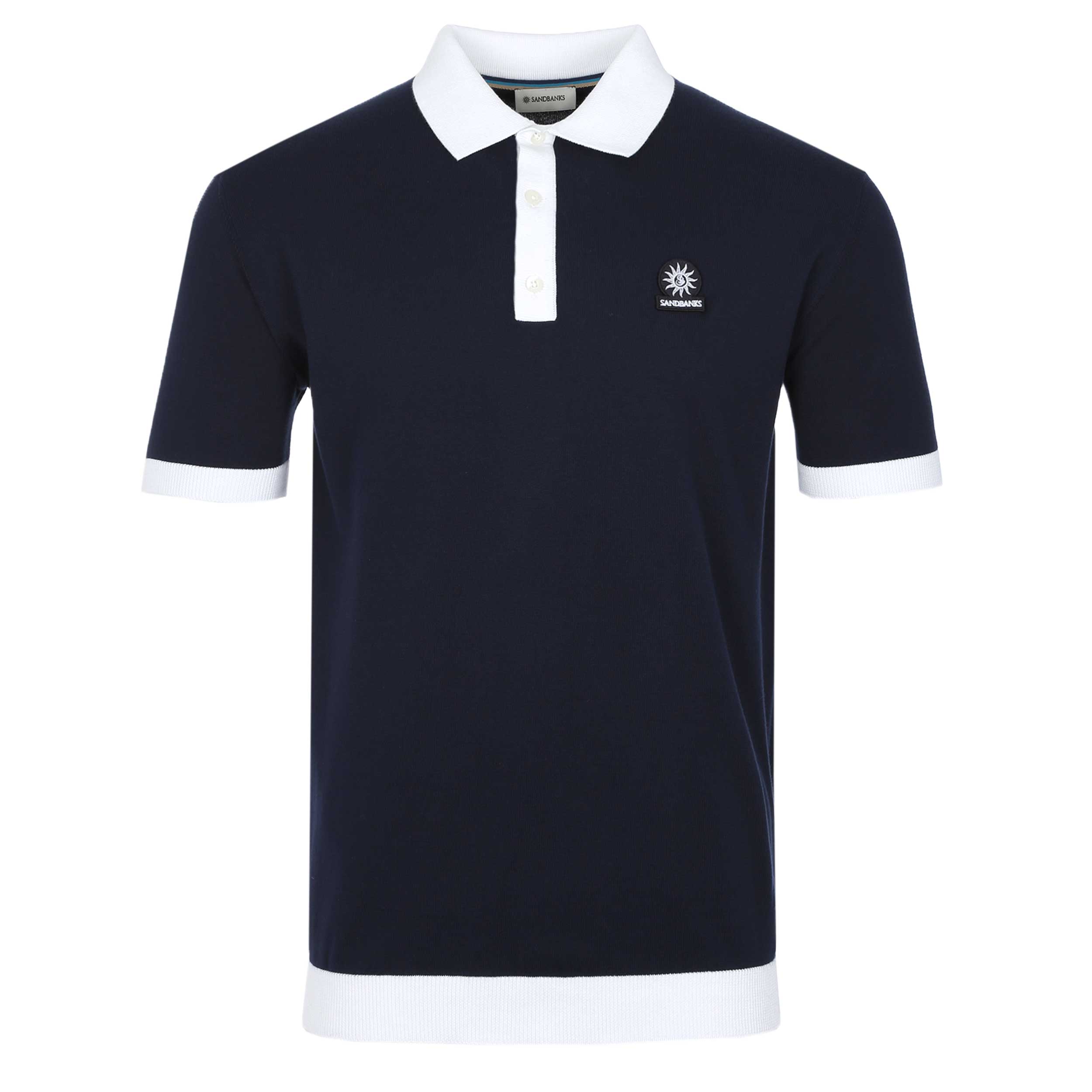 Sandbanks 3 Button Polo Shirt in Navy