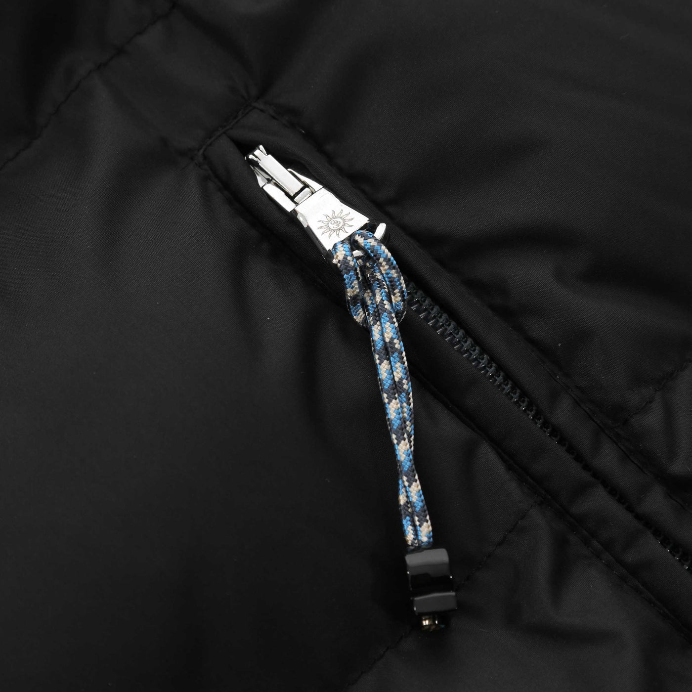 Sandbanks Apres Puffer Jacket in Black Zip Pull