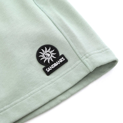 Sandbanks Badge Logo Sweat Short in Sage Logo