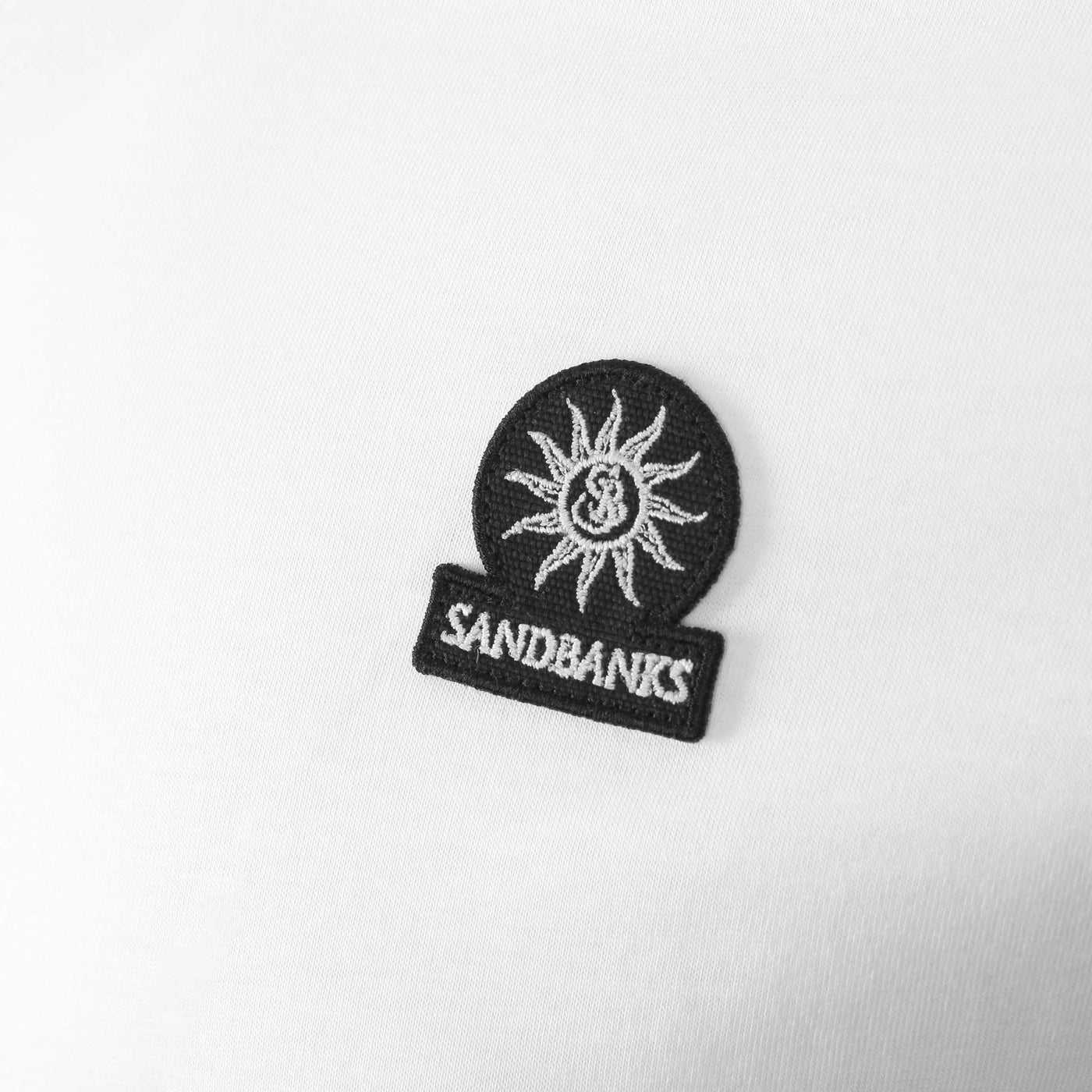 Sandbanks Badge Logo T Shirt in White Logo