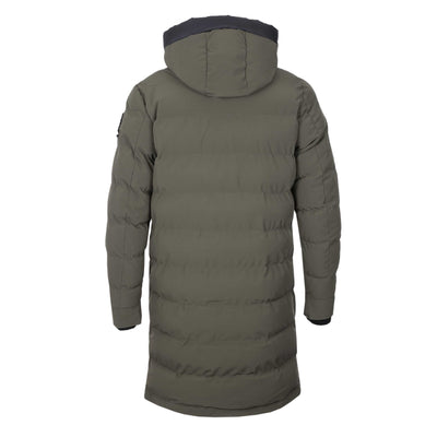 Sandbanks Branksome Long Puffer Jacket in Khaki Back