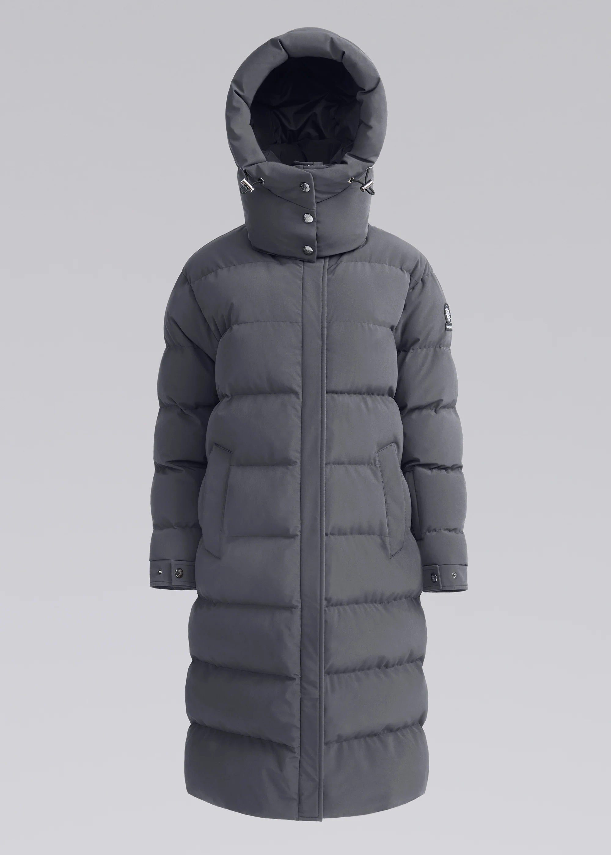 Sandbanks Haven Oversized Long Puffer Ladies Jacket in Charcoal