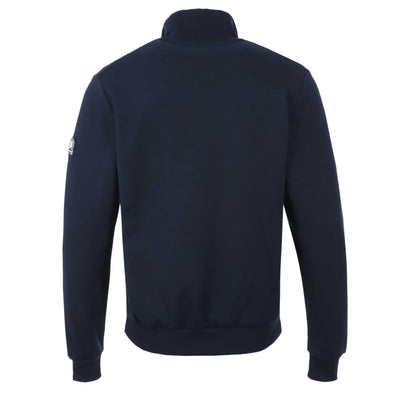 Sandbanks Interlock 1/4 Zip Sweatshirt in Navy Back