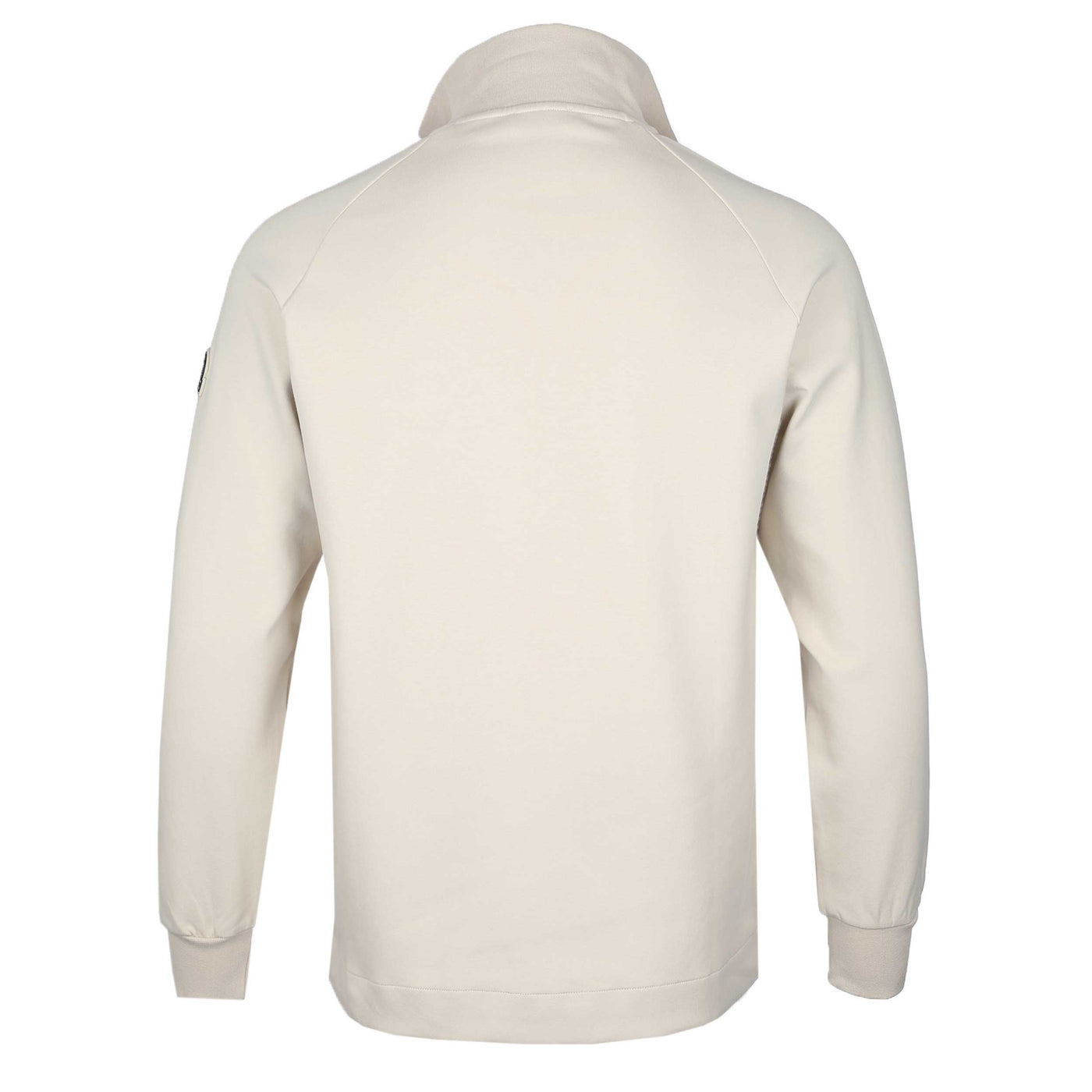 Sandbanks Interlock 1/4 Zip Sweatshirt in Stone Back