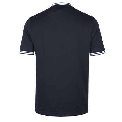 Sandbanks Textured Jacquard T Shirt in Navy Back