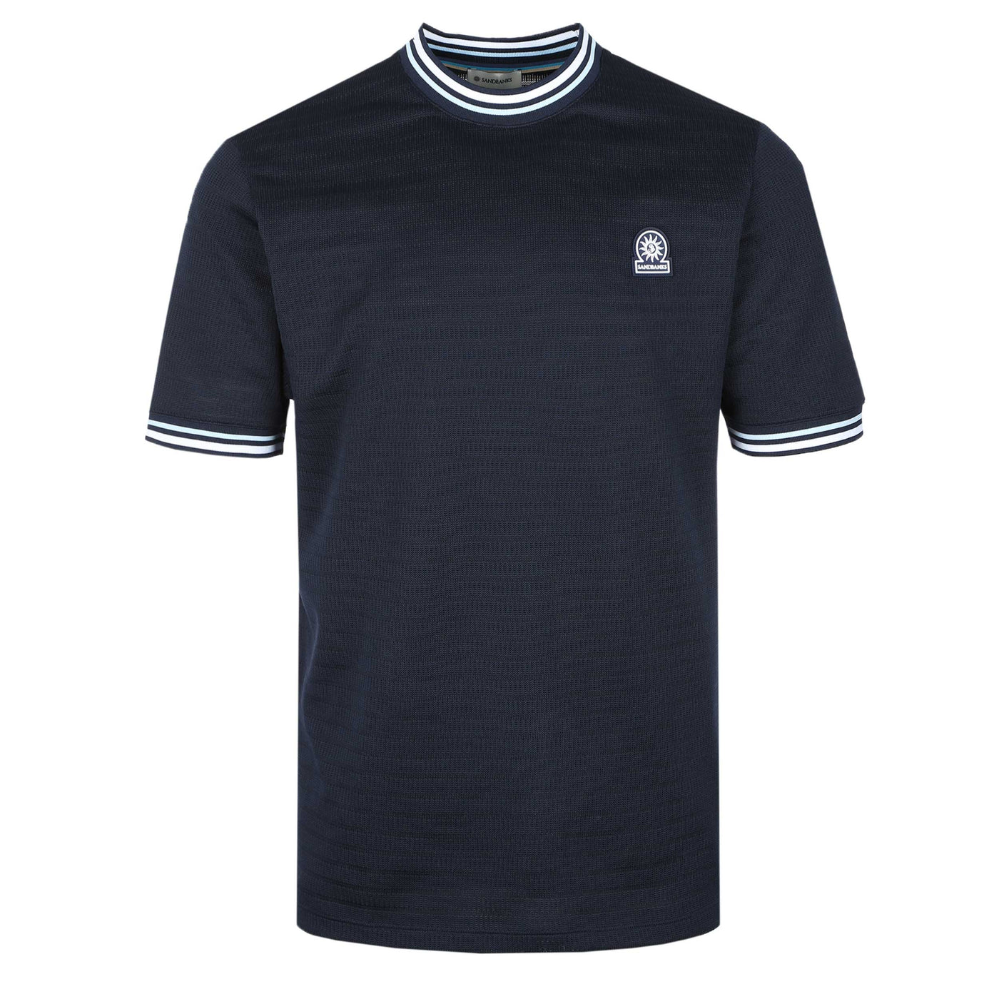 Sandbanks Textured Jacquard T Shirt in Navy