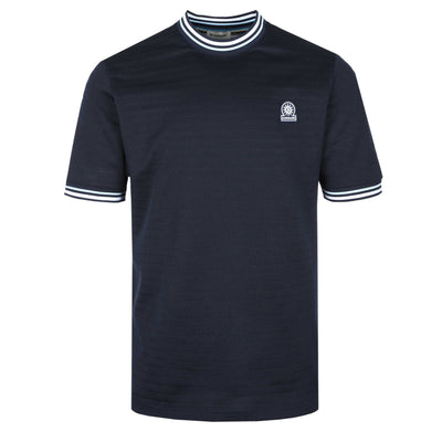 Sandbanks Textured Jacquard T Shirt in Navy