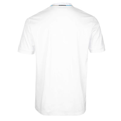 Sandbanks Tri-Colour Neck T Shirt in White Back