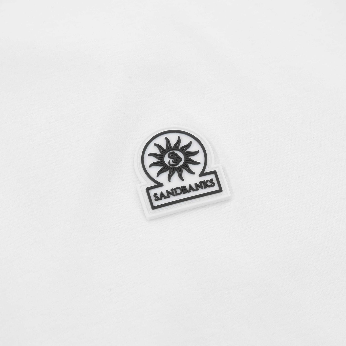 Sandbanks Tri-Colour Neck T Shirt in White Logo