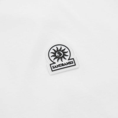 Sandbanks Tri-Colour Neck T Shirt in White Logo