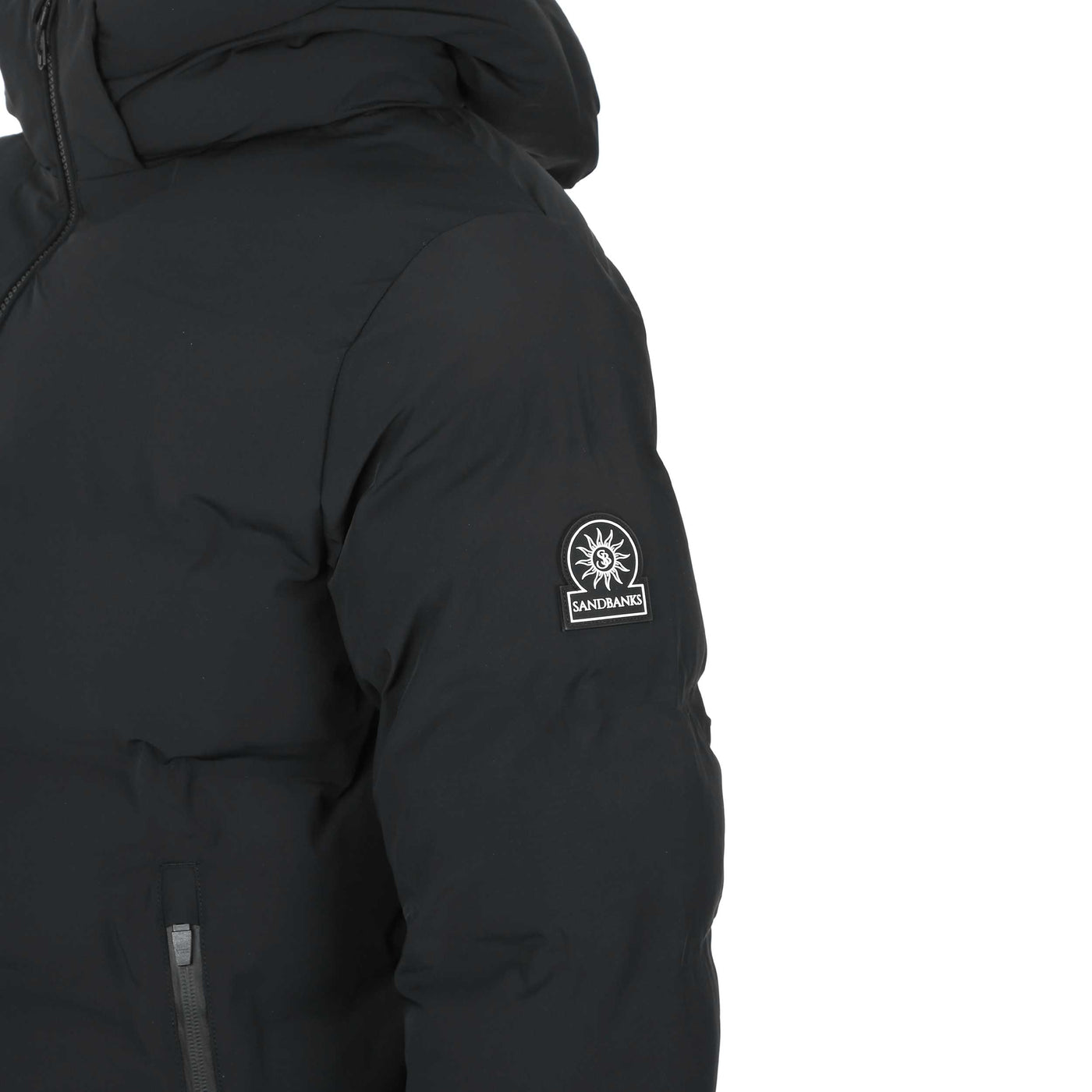 Sandbanks Waterproof Banks Puffer Jacket in Black Logo