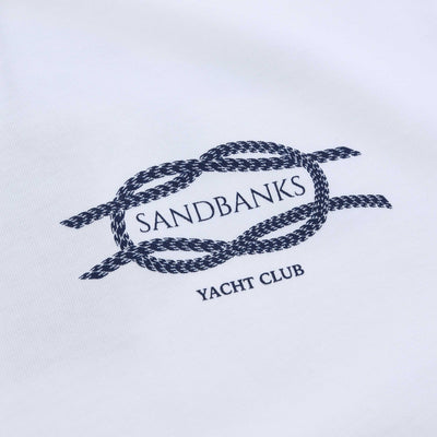 Sandbanks Yacht Club T Shirt in White Chest Logo