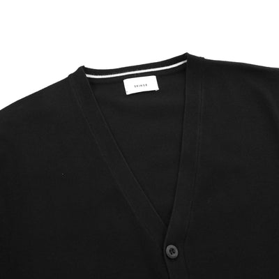 Seinse Button Cardigan in Black Neck