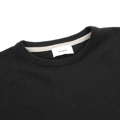 Seinse Crew Neck Knitwear in Black Neck