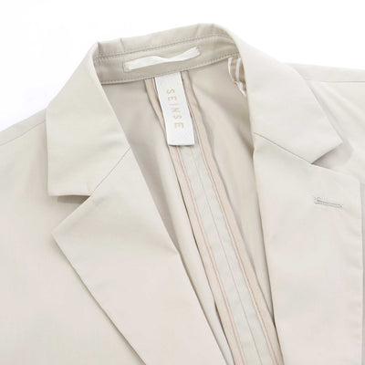 Seinse Patch Pocket Blazer Jacket in Beige Lapel