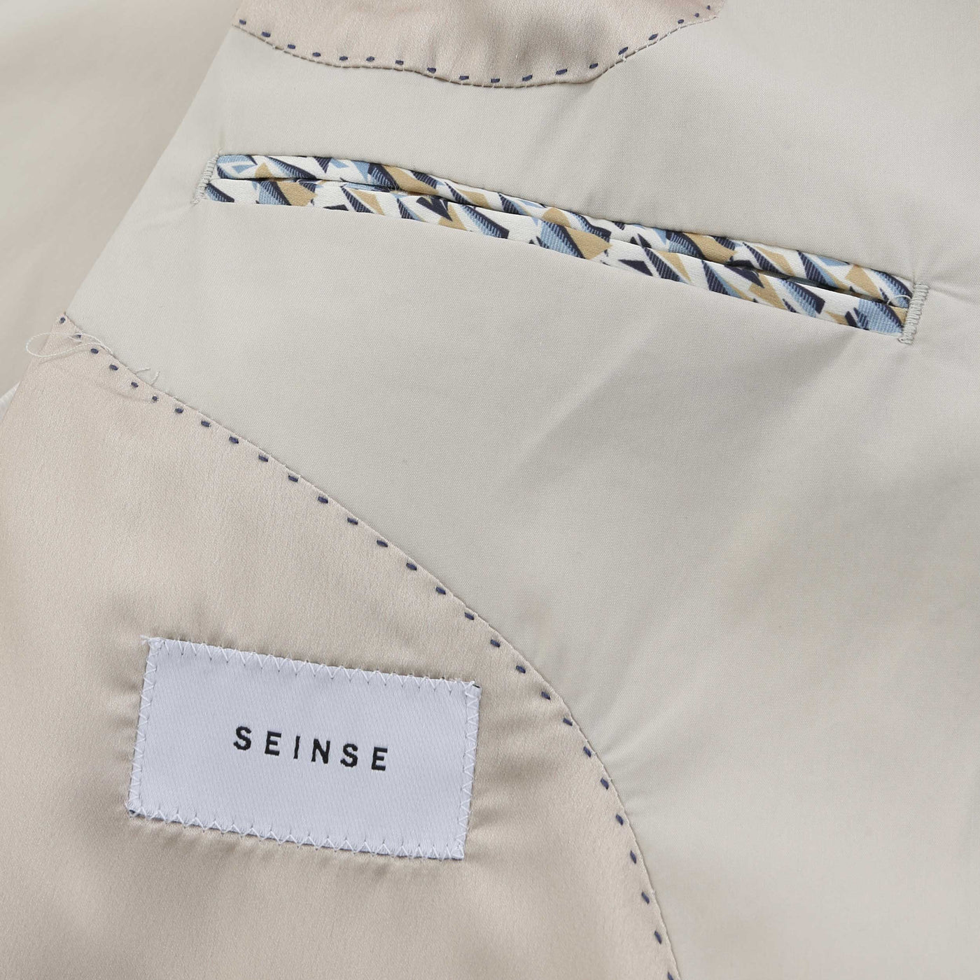 Seinse Patch Pocket Blazer Jacket in Beige Detail