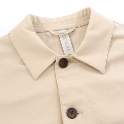 Seinse Patch Pocket Shacket in Beige Collar