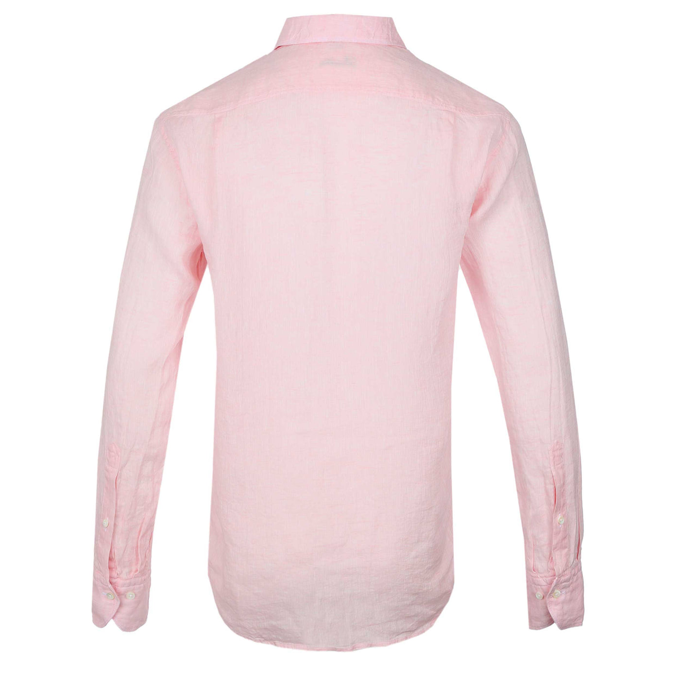 Stenstroms Fitted Body Linen Shirt in Light Pink Back
