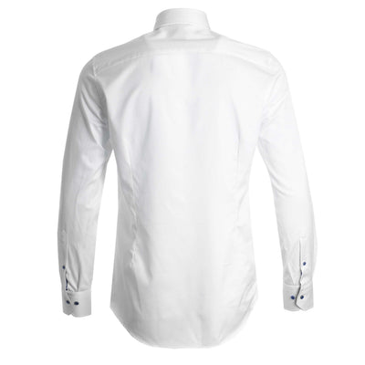 Stenstroms Slimline Paisley Trim Shirt in White Back
