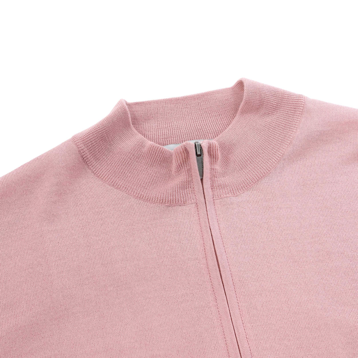 Thomas Maine 1/4 Zip Knitwear in Pink Neck