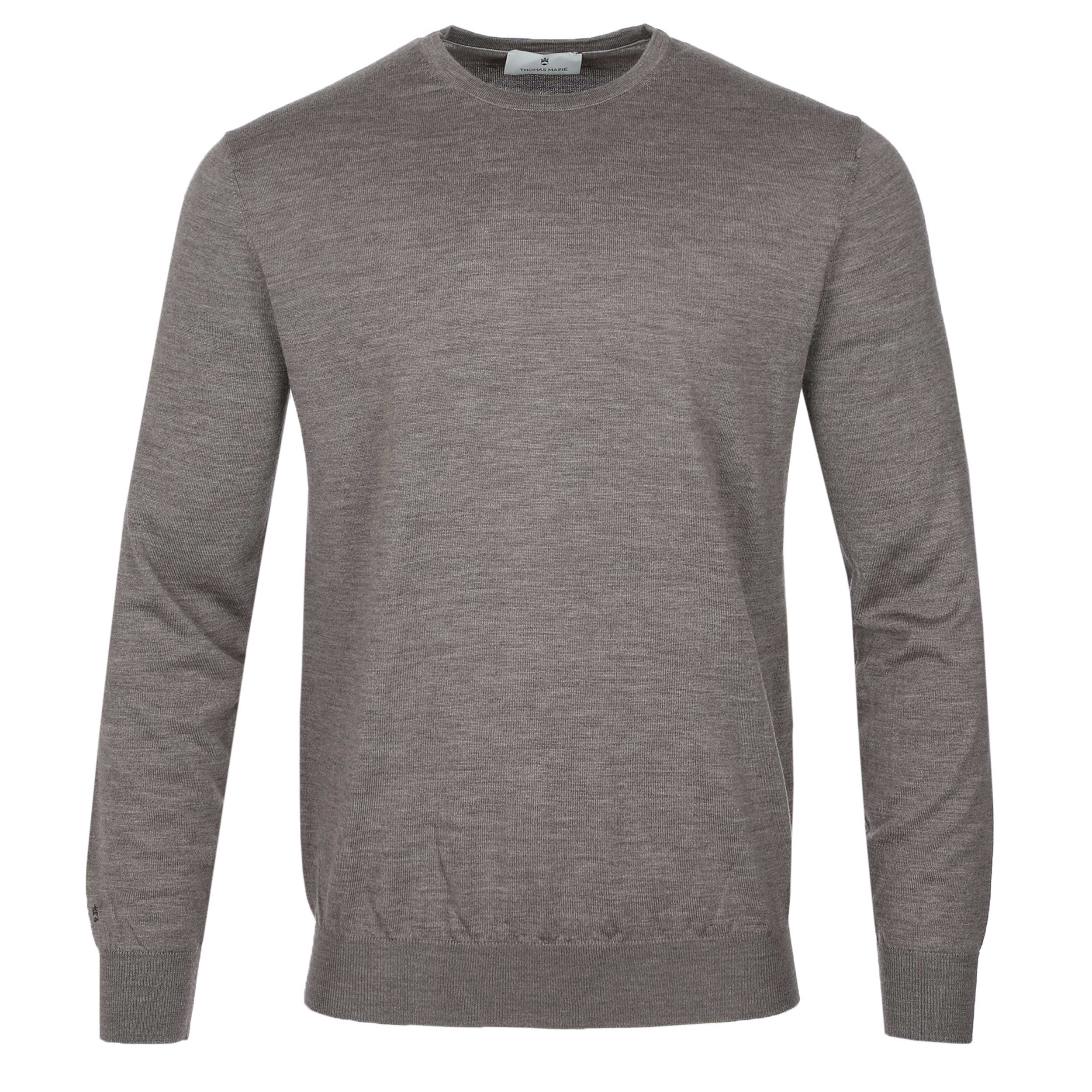 Thomas Maine Crew Neck Knitwear in Light Brown