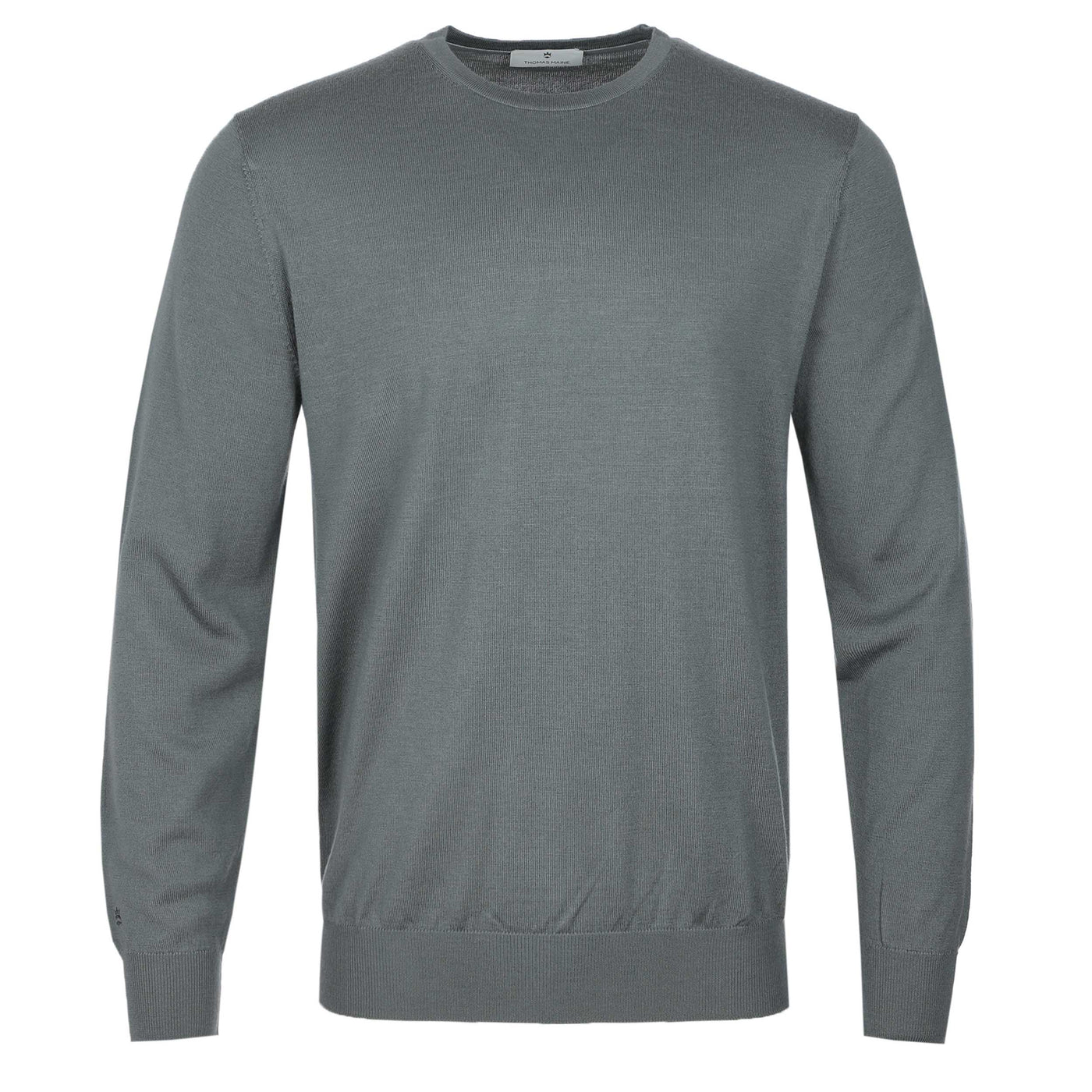Thomas Maine Crew Neck Knitwear in Sage Green