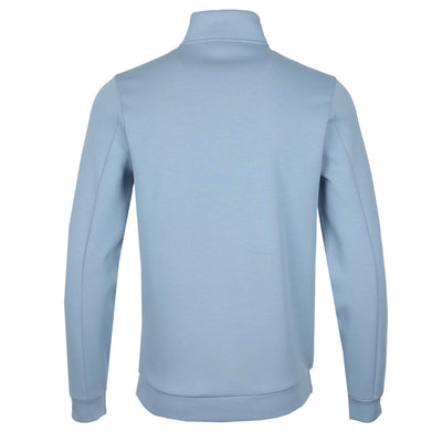 Thomas Maine Interlock 1/4 Zip Sweatshirt in Sky Blue