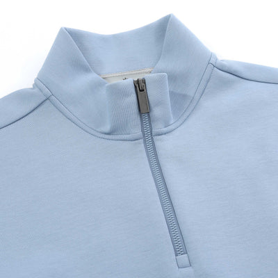Thomas Maine Interlock 1/4 Zip Sweatshirt in Sky Blue