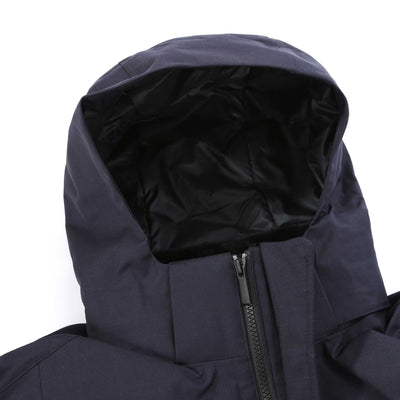 UBR Regulator Parka Savile Coat in Dark Navy Wool Hood